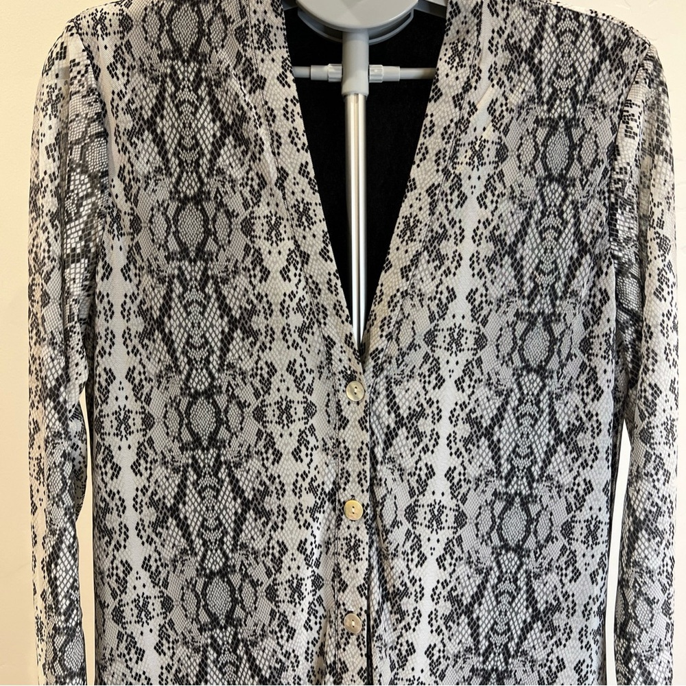 Reba Black and Gray Snakeskin Blazer
